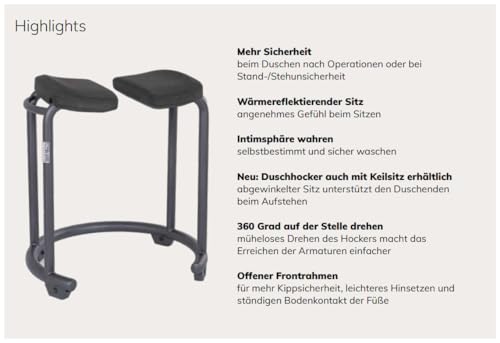 saljol-duschhocker-mit-geneigtem-keilsitz-drehbar-silber-bis-150-kg image 8