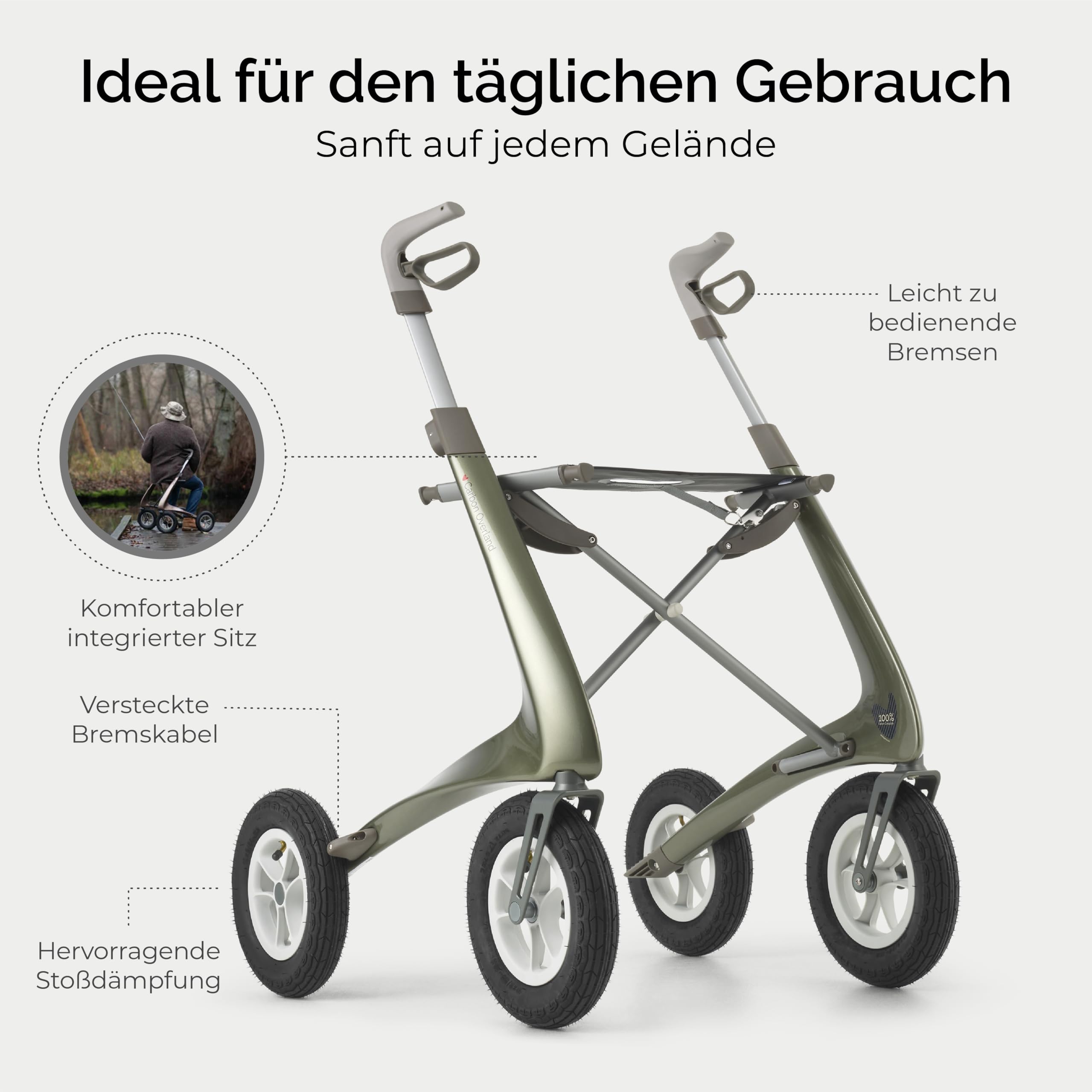 byacre-carbon-overland-all-terrain-rollator-6-7-kg-defender-gr-n image 2