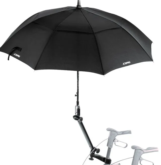 topro-troja-schirm-schwarz-100-cm-mit-multifunktionsarm image 1