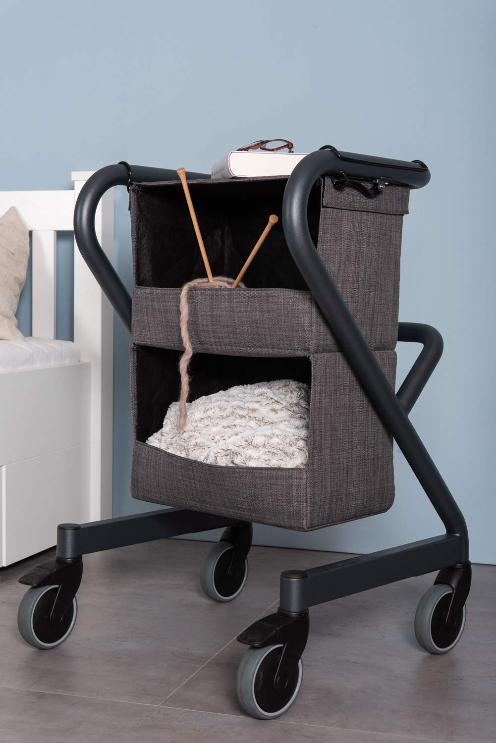 saljol-nachttischkasten-zubeh-r-f-r-wohnraumrollator-webstoff-grau-20-kg image 2